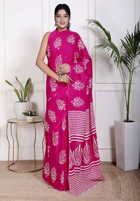 Floral printed  cotton ethnic saree for woman 1