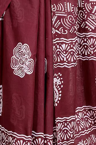 Floral printed  cotton ethnic saree for woman