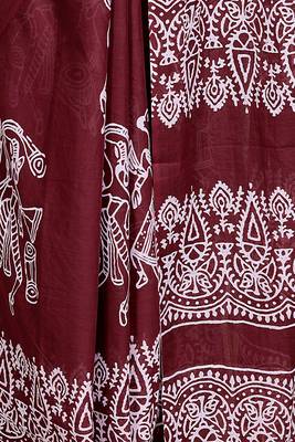 Floral printed cotton ethnic saree for woman 4
