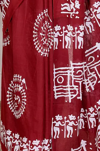 Floral printed  cotton ethnic saree for woman