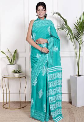 Floral printed  cotton ethnic saree for woman 1