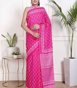 Floral printed pure cotton ethnic saree for woman