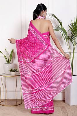 Floral printed  cotton ethnic saree for woman 2