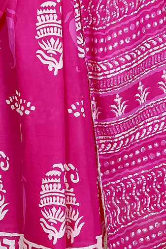 Floral printed  cotton ethnic saree for woman
