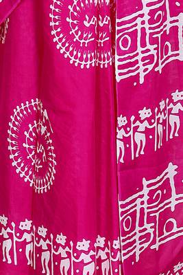 Floral printed cotton ethnic saree for woman 4