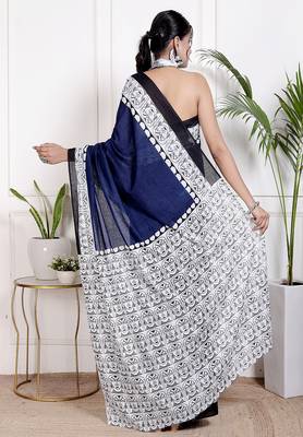 Floral printed  cotton ethnic saree for woman 2