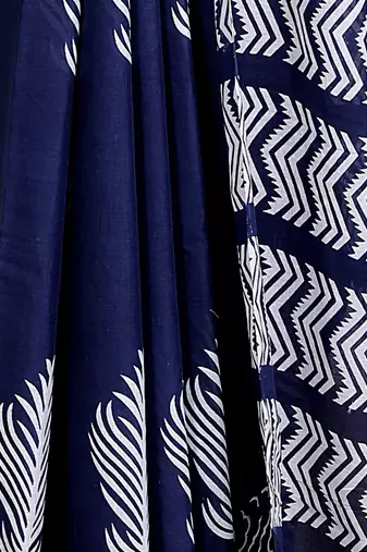 Floral printed  cotton ethnic saree for woman