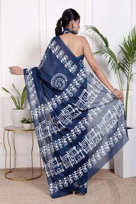 Floral printed  cotton ethnic saree for woman 2