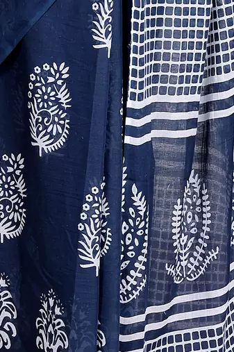 Floral printed  cotton ethnic saree for woman