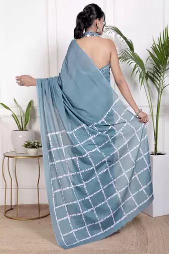 Floral printed  cotton ethnic saree for woman