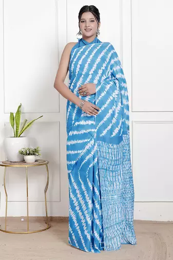 Lehariya printed pure cotton ethnic saree for woman
