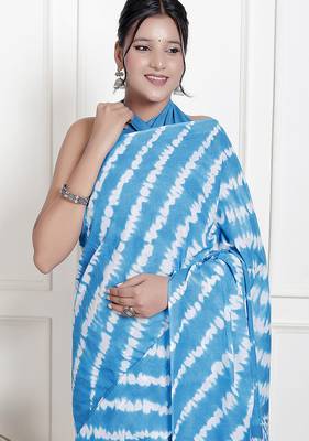 Lehariya printed  cotton ethnic saree for woman 3