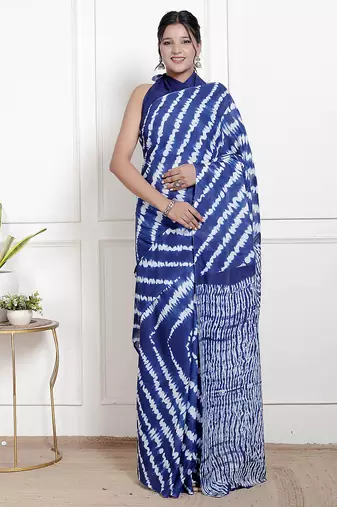 Lehariya printed pure cotton ethnic saree for woman