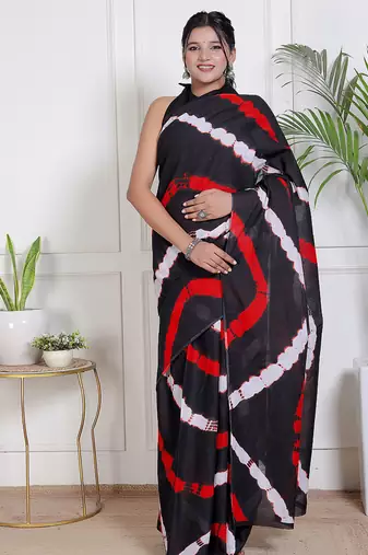 Lehariya printed pure cotton ethnic saree for woman