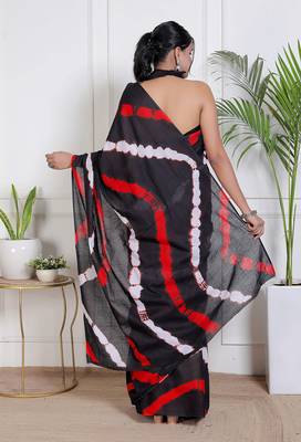 Lehariya printed cotton ethnic saree for woman 2