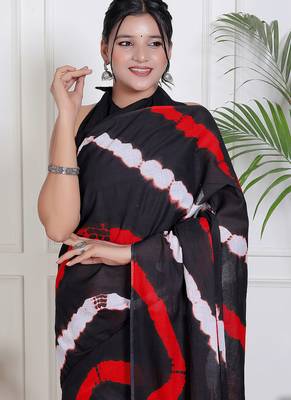 Lehariya printed cotton ethnic saree for woman 3