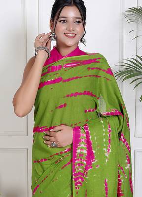 Lehariya printed cotton ethnic saree for woman 3