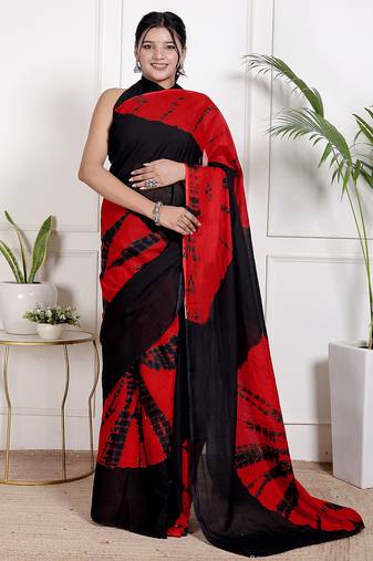 Lehariya printed pure cotton ethnic saree for woman