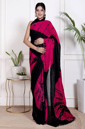 Lehariya printed pure cotton ethnic saree for woman