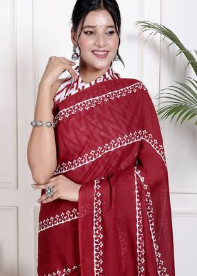 Lehariya printed  cotton ethnic saree for woman 3