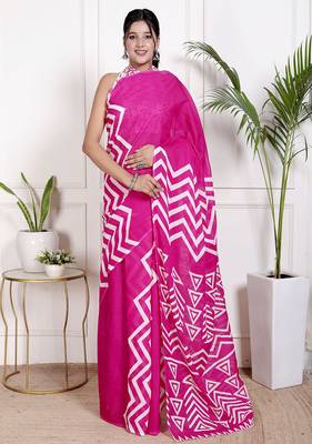 Lehariya printed cotton ethnic saree for woman 1