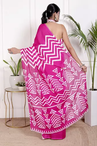 Lehariya printed  cotton ethnic saree for woman
