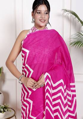 Lehariya printed cotton ethnic saree for woman 3
