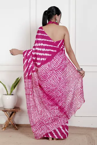 Lehariya printed  cotton ethnic saree for woman