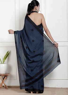 Dots print printed  cotton ethnic saree for woman 2
