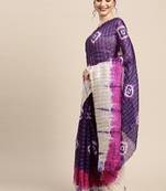 Purple Shaded Zari Checks Art Silk Saree
