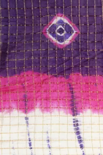 Purple Shaded Zari Checks Art Silk Saree