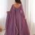 Elegant mauve fox blooming georgette flared anarkali gown with dupatta