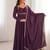 Elegant wine fox blooming georgette flared anarkali gown with dupatta