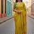 Yellow rangoli silk embroidery work party wear designer saree