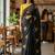 Black rangoli silk embroidery work party wear designer saree