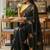Black rangoli silk embroidery work party wear designer saree