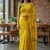 Yellow rangoli silk embroidery work party wear designer saree