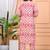 Women's Rayon Printed Ethnic Kurti With Printed Pant Set