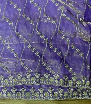 Light Purple Color Sequence Emrodairy Work sattin Saree 2