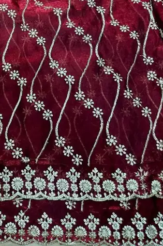 Maroon Color Sequence Emrodairy Work sattin Saree