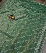 Olive Color Sequence Emrodairy Work sattin Saree