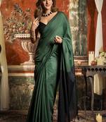 Green mal cotton contrast pallu fancy tassels saree