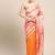 Peach Shibori Print Zari Border Kota Doria Silk Saree