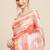 Peach Shibori Print Zari Border Kota Doria Silk Saree