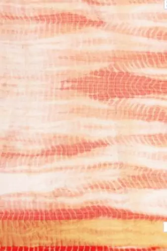 Peach Shibori Print Zari Border Kota Doria Silk Saree