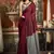 Maroon mal cotton contrast pallu fancy tassels saree