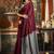 Maroon mal cotton contrast pallu fancy tassels saree