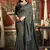 Grey mal cotton contrast pallu fancy tassels saree