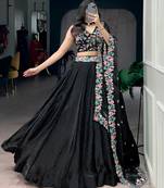 Black Embroidered Fendi Lehenga Choli with Sequins Work – Party Wear