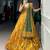 Mustard Foil Printed Tasar Silk Lehenga Choli with Dupatta